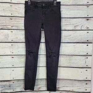 American Eagle Women’s Next Level Stretch Jeggings Size 4 Black High-Rise Skinny
